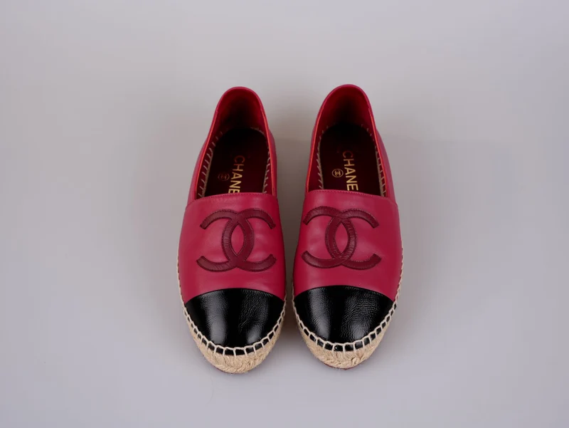Chanel Lammleder CC Espadrilles Fuchsia Schwarz Größe 38