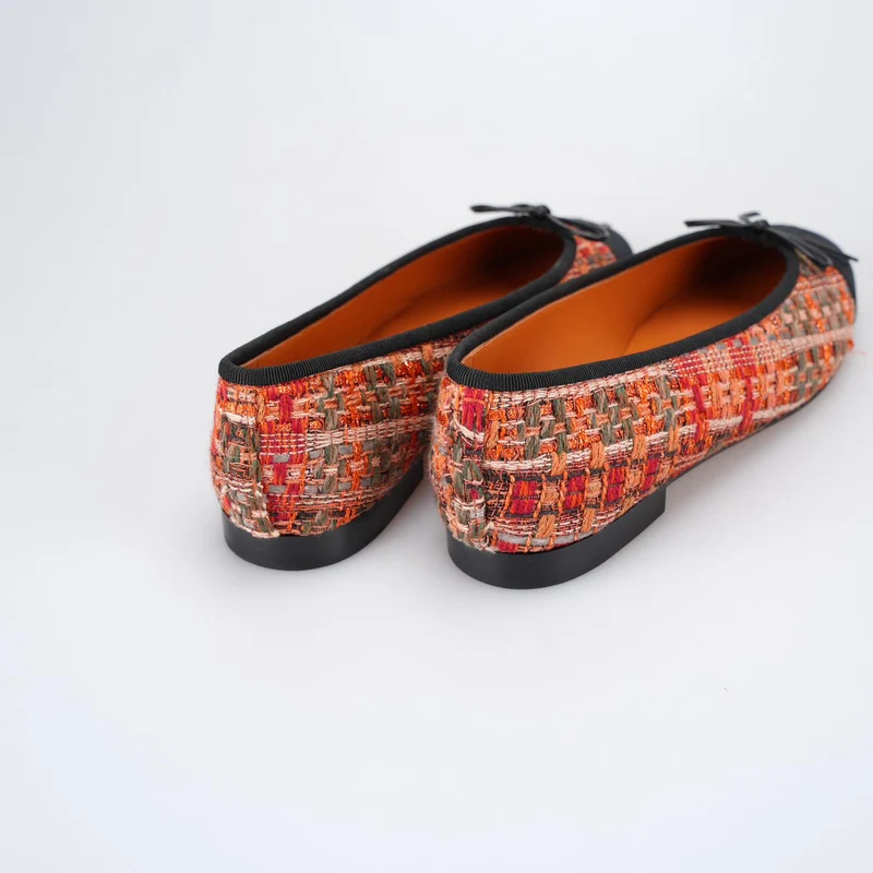 Chanel Ballerinas Mehrfarbiger Stoff und Leder CC 38