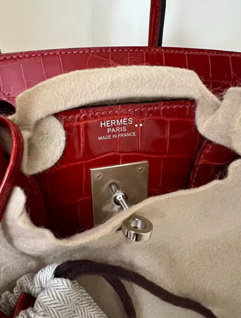 Hermes Birkin 30 Tasche in Braise Shiny Niloticus mit Palladium-Hardware