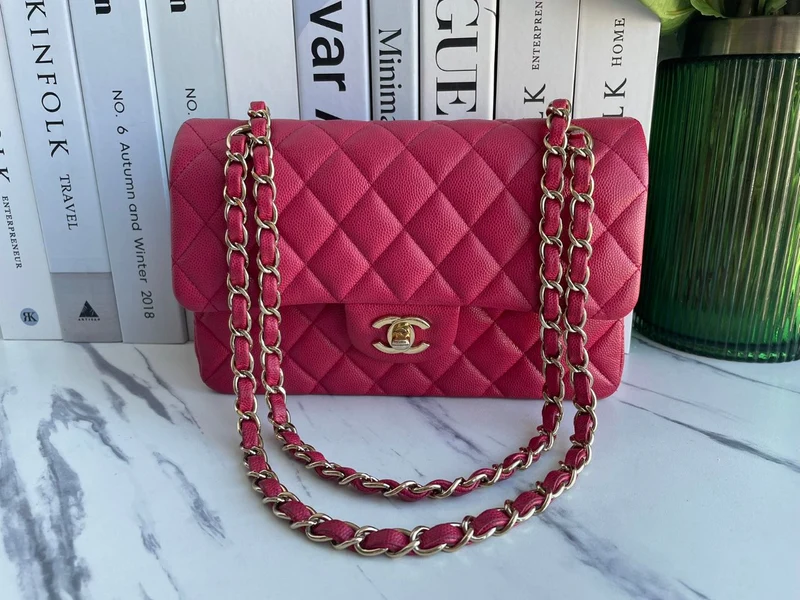 Chanel Red Timeless Flap Bag Kaviarleder Klein