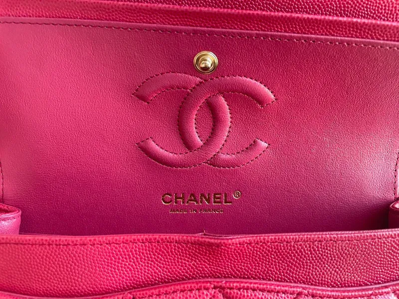 Chanel Red Timeless Flap Bag Kaviarleder Klein