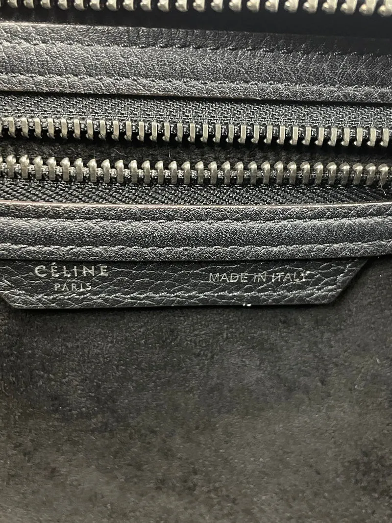 CELINE Micro Luggage Lederhandtasche in Schwarz