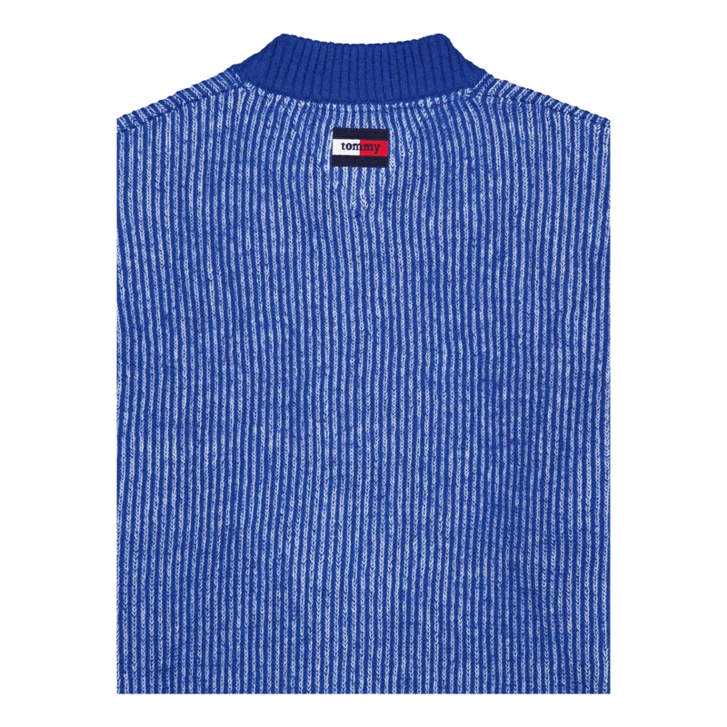 Tjcu Twotone Knitted Crewneck Chase Blue