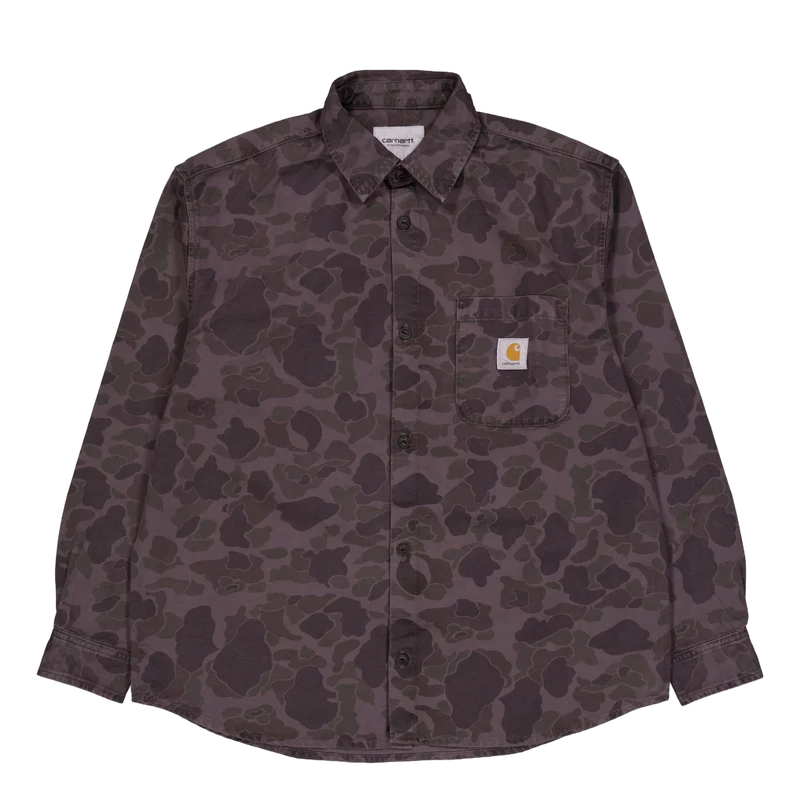 L/s Duck Shirt Camo Duck, Green / Graphite