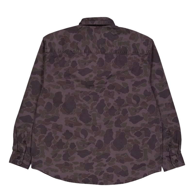 L/s Duck Shirt Camo Duck, Green / Graphite