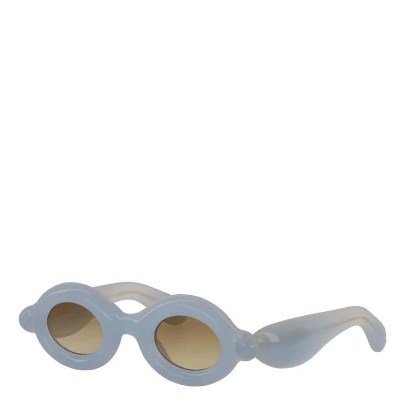 Pebble Round Milky Blue