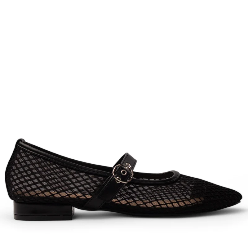 Europeon Union Women Black Satin Shoe #4178