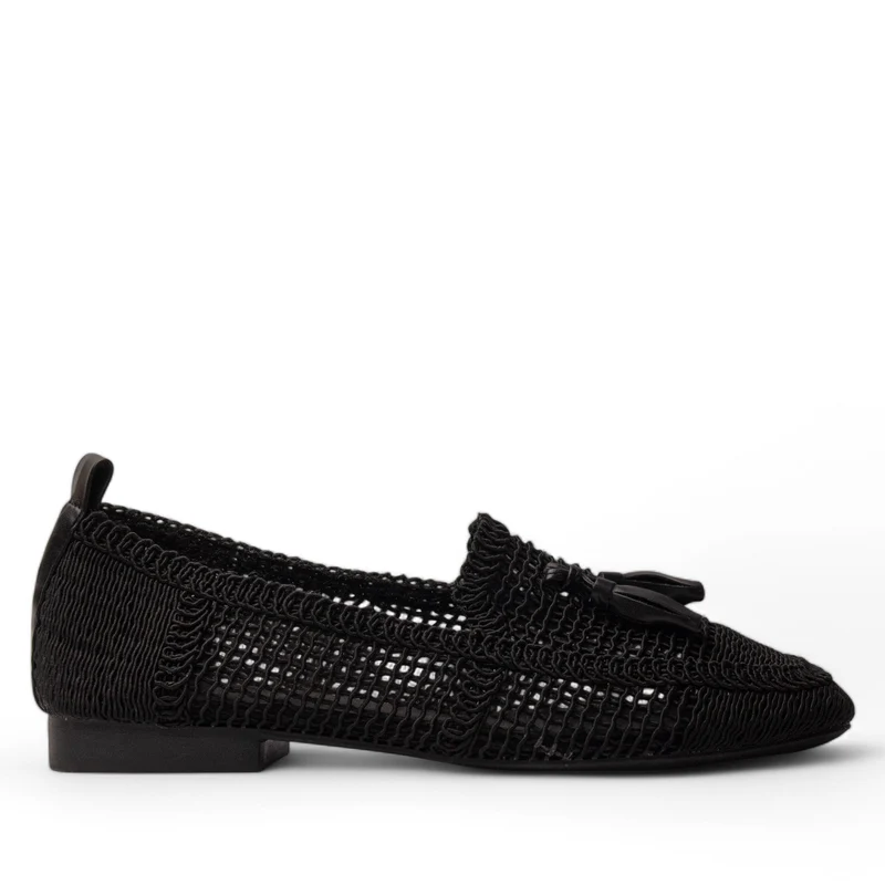 Europeon Union Women Black Satin Shoe #4192