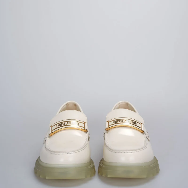 Christian Dior Weiße Slipper 36.5