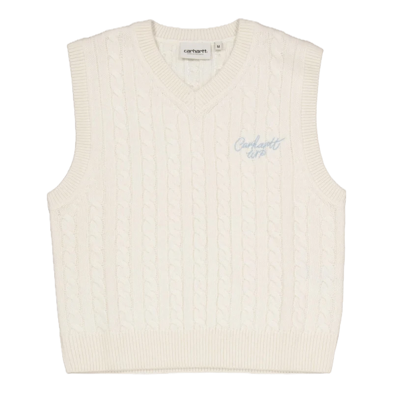 W' Signature Vest Sweater Natural / Dusty Ice