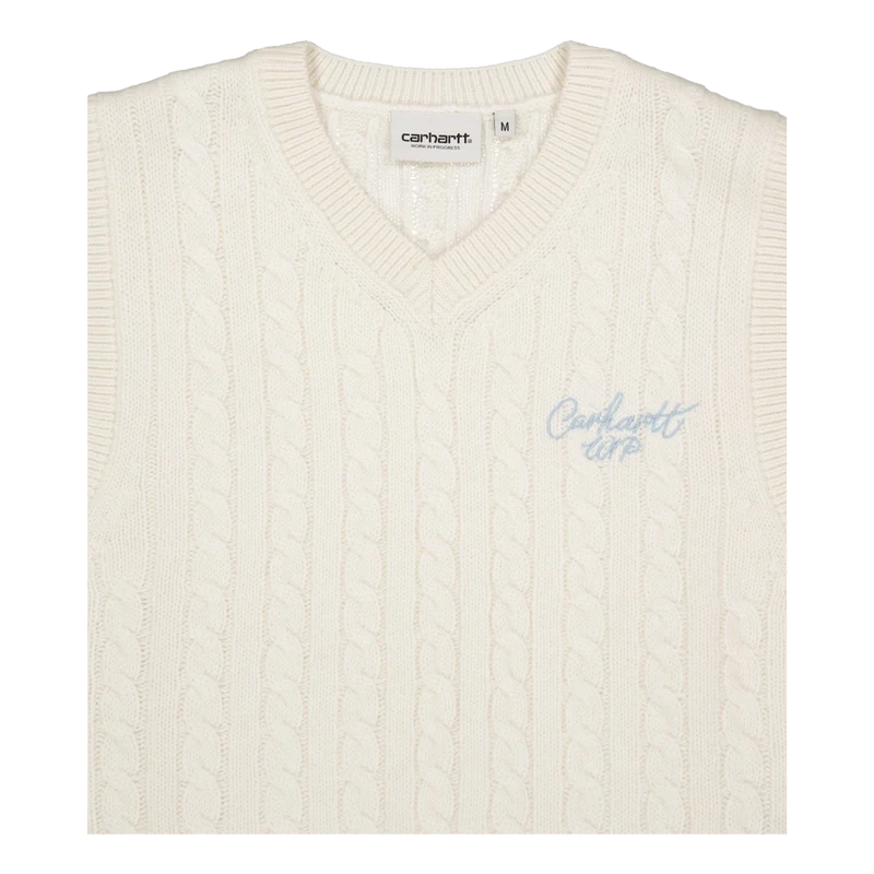 W' Signature Vest Sweater Natural / Dusty Ice