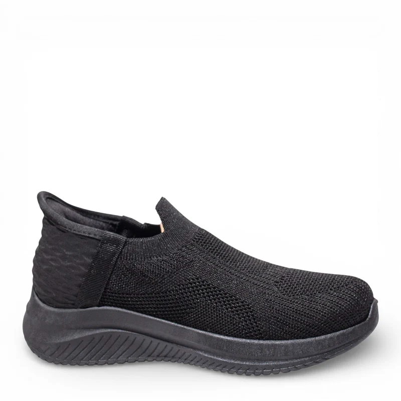 EuropeonUnion Women Black Cloth Shoes #4794