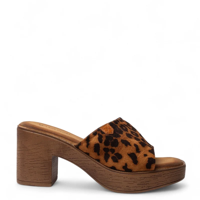 Europeon Union Women Leopard Chamois Wedges #4337