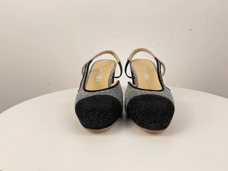 Chanel Glitzer Slingback Pumps mit CC Logo 37 Limitierte Auflage