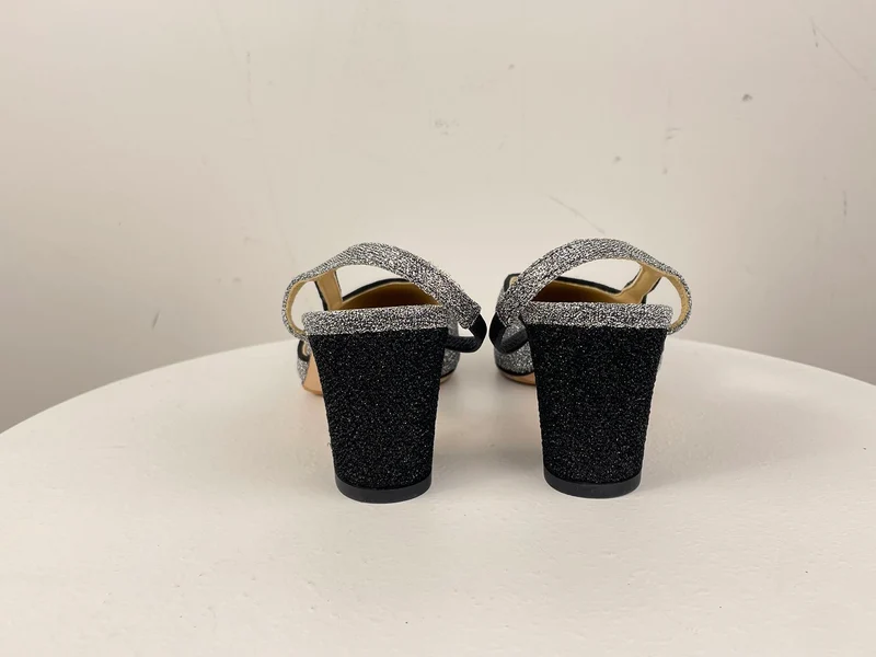 Chanel Glitzer Slingback Pumps mit CC Logo 37 Limitierte Auflage