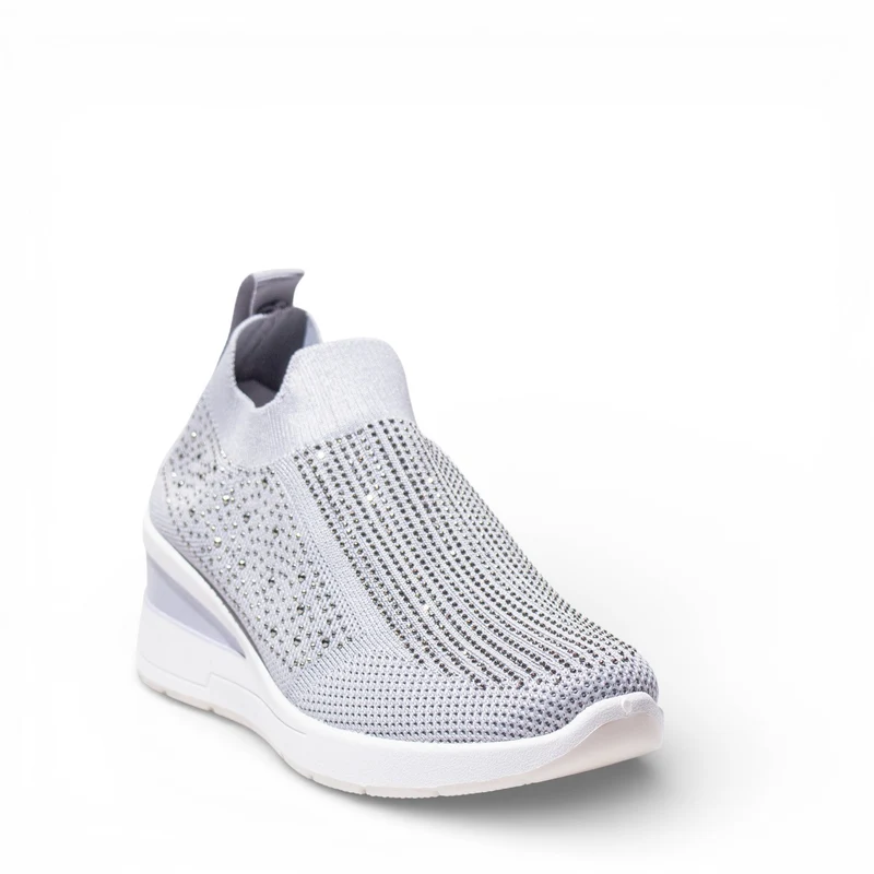 EuropeonUnion Women Grey Cloth Shoes #4804