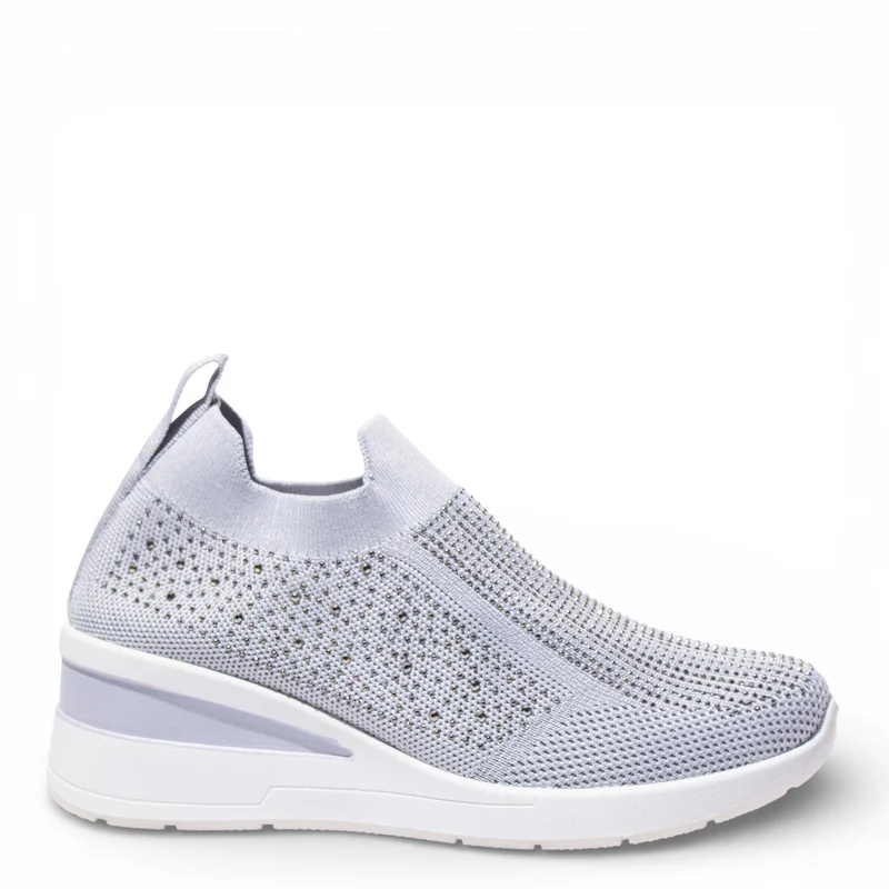 EuropeonUnion Women Grey Cloth Shoes #4804