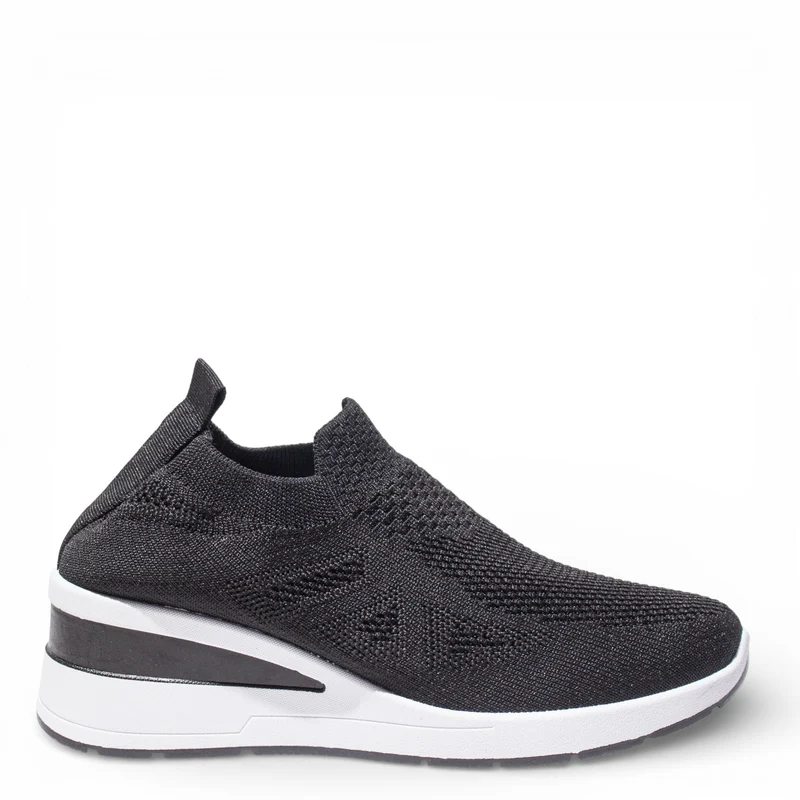 EuropeonUnion Women Black Cloth Shoes #4806