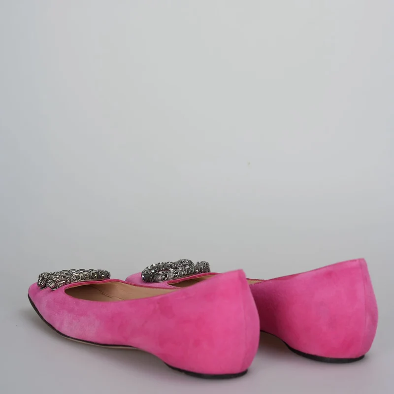 Gucci - Dionysus Pink Wildleder Flats 37