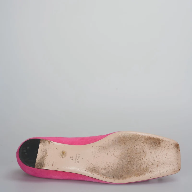 Gucci - Dionysus Pink Wildleder Flats 37