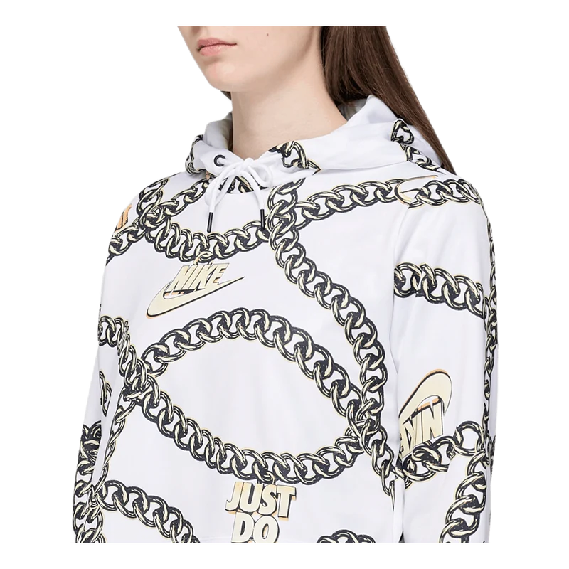 W Crop Top Hoodie White