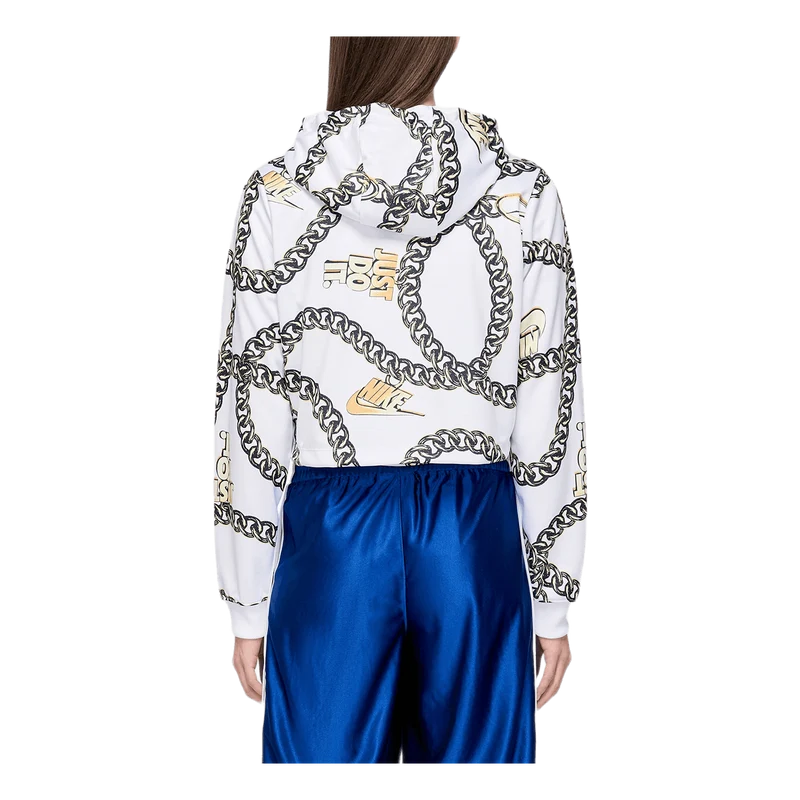W Crop Top Hoodie White