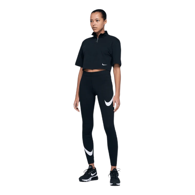 W Swoosh Top Ss Mock Black