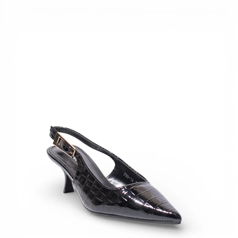 EuropeonUnion Women Black VernisLeather Heels #4783