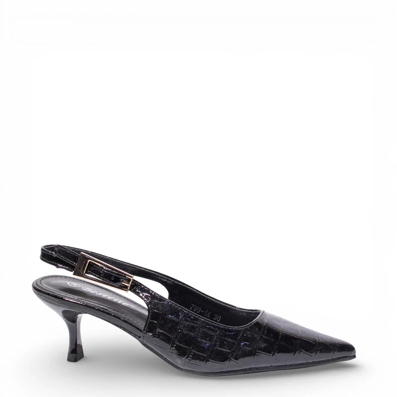 EuropeonUnion Women Black VernisLeather Heels #4783