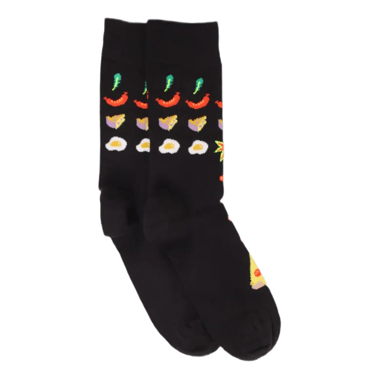 Pizza Invaders Sock Black