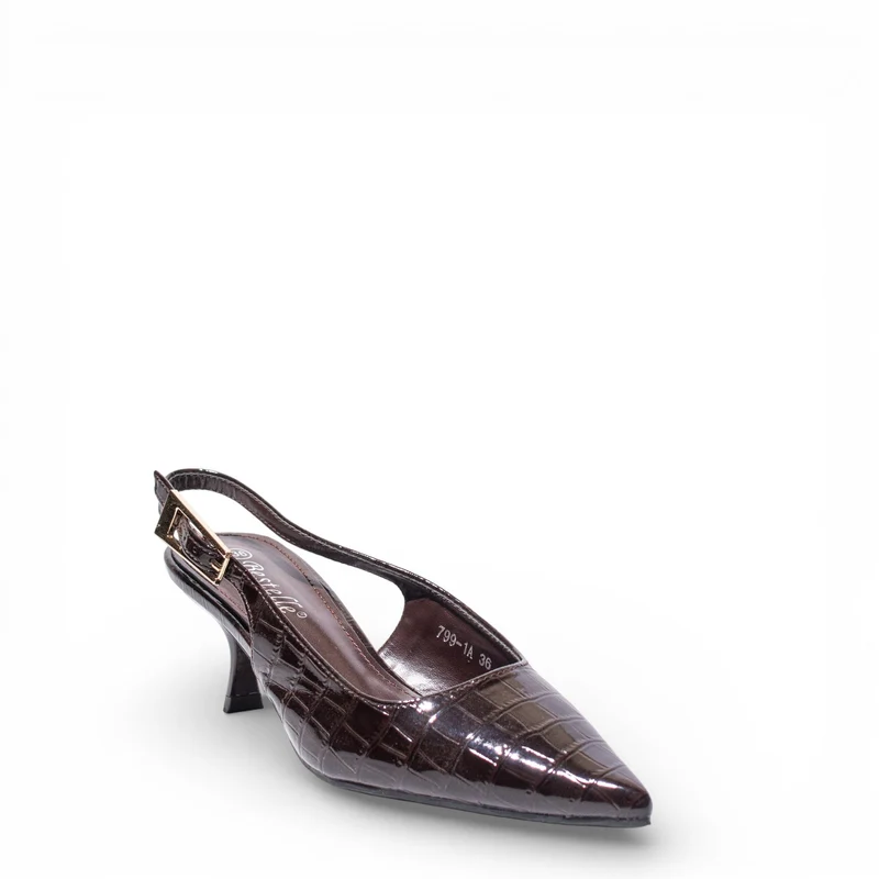 EuropeonUnion Women Brown VernisLeather Heels #4784