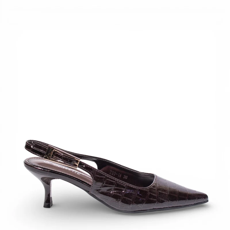 EuropeonUnion Women Brown VernisLeather Heels #4784