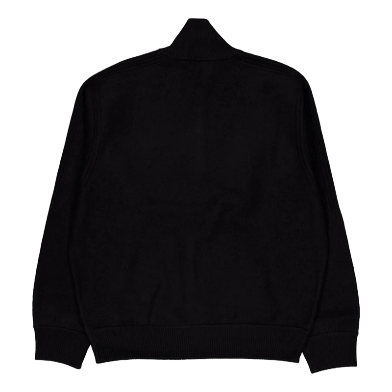 Bon Boiled Wool Quarter Zip Black