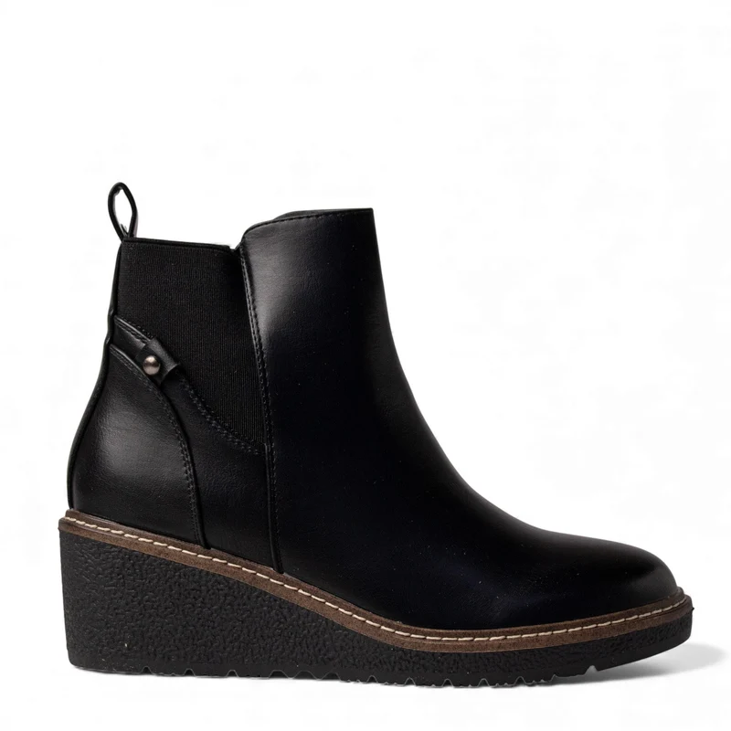 Europeon Union Women Black Leather Half Boot #4622