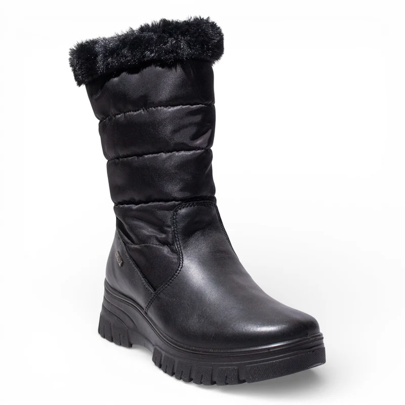 Italian Women Black WaterProof HalfBoot #4755