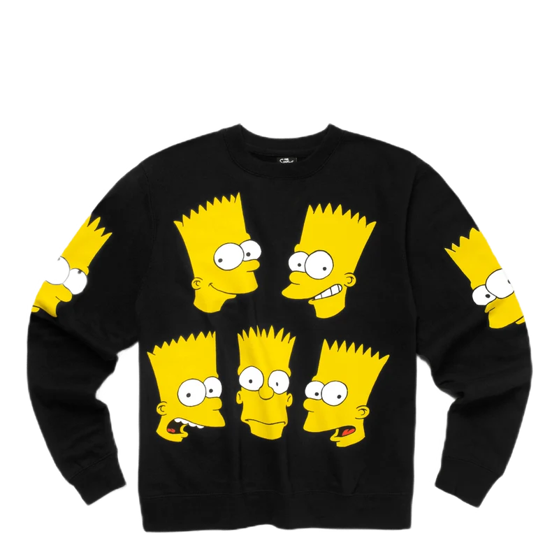X Simpsons Classic Bart Crew N Black