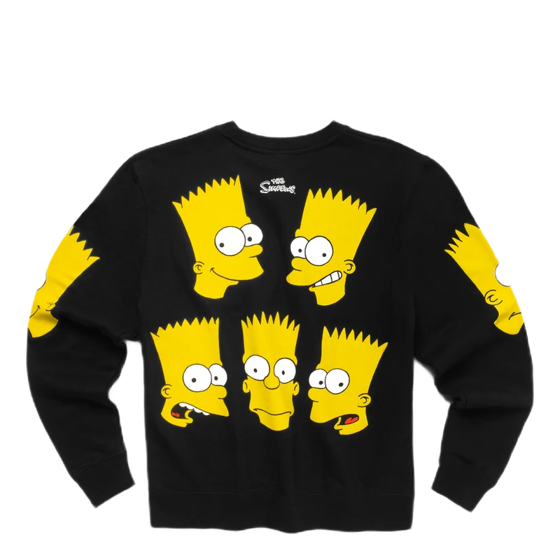 X Simpsons Classic Bart Crew N Black