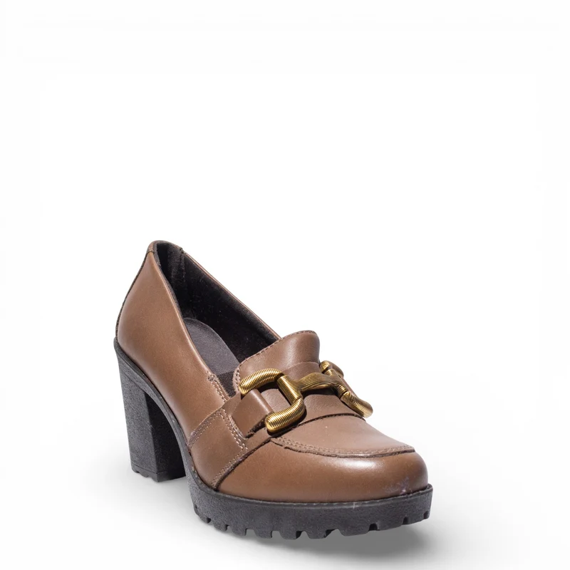 Italian Women Brown Leather Shoes #4765