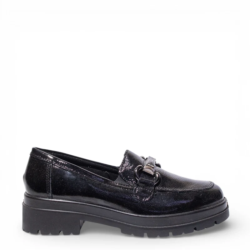 Italian Women Black VernisLeather Shoes #4760