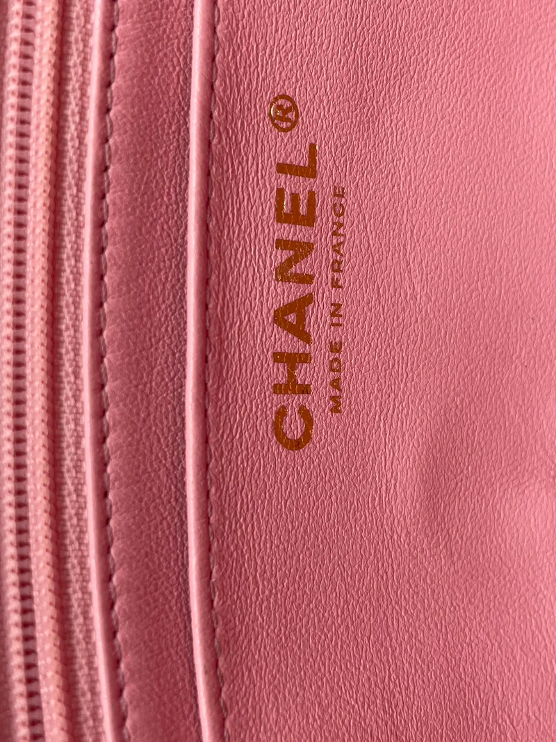 Chanel Classic Single Flap Bag Pink gewebt 23C Gold Hardware