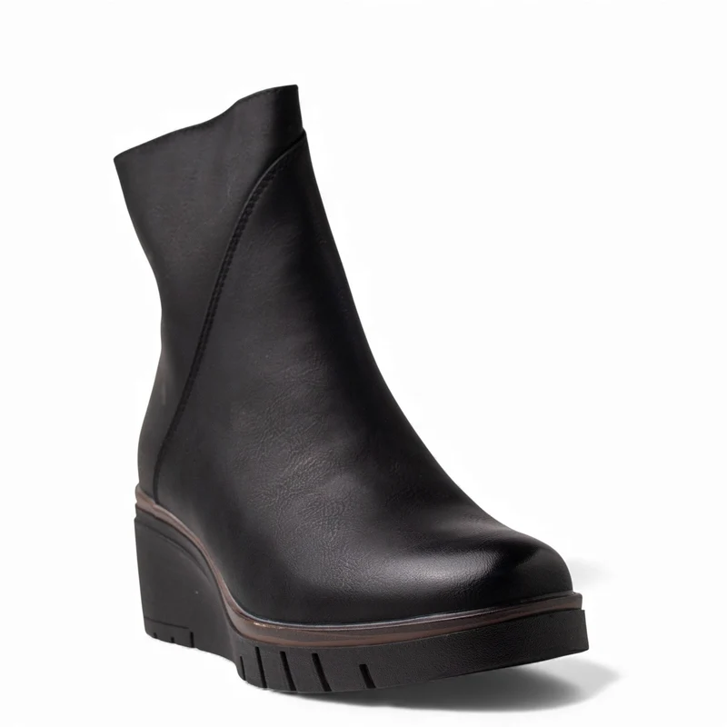 Europeon Union Women Black Leather Half Boot #4615