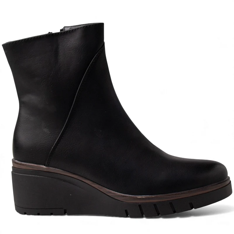 Europeon Union Women Black Leather Half Boot #4615