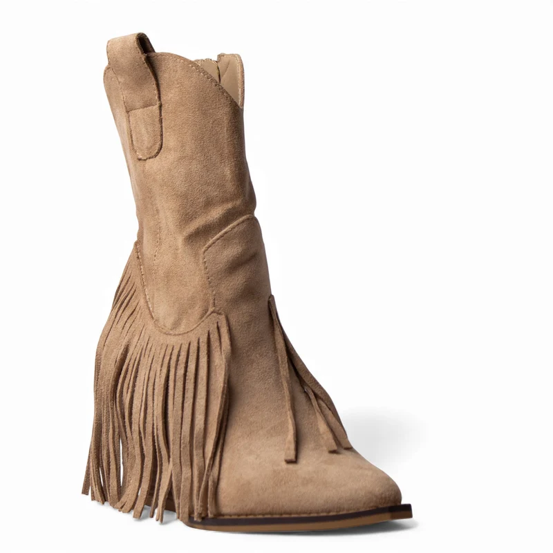 Europeon Union Women Beige Chamois Half Boot #4560