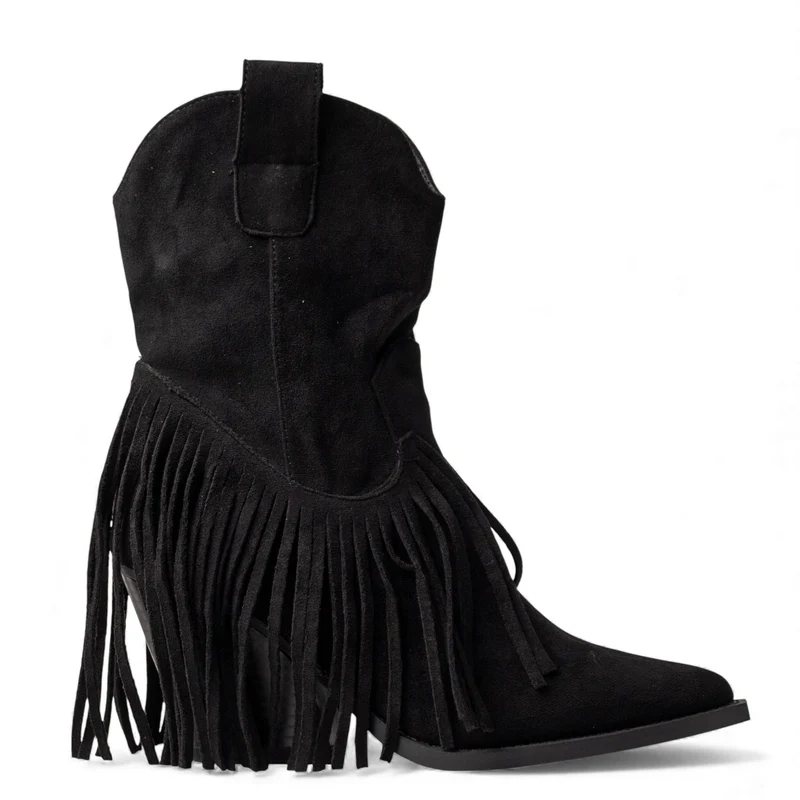 Europeon Union Women Black Chamois Half Boot #4559