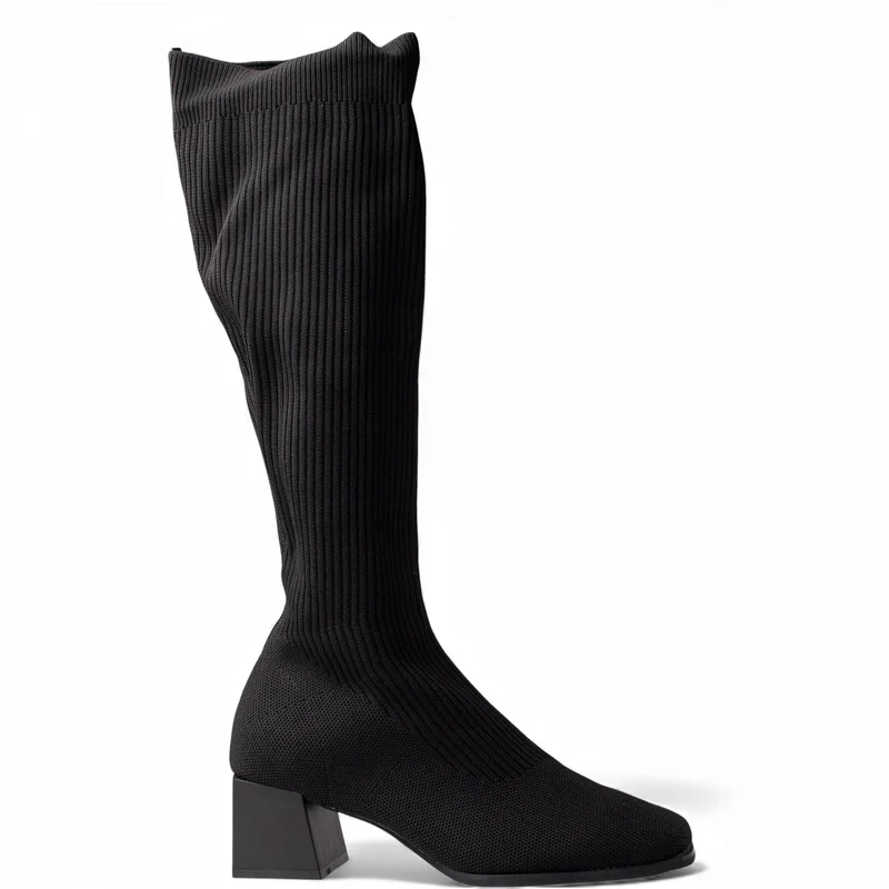 Europeon Union Women Black Cloth Boot #4665