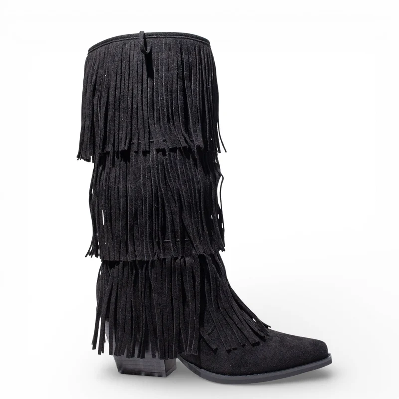 EuropeonUnion Women Black Chamois Boot #4834