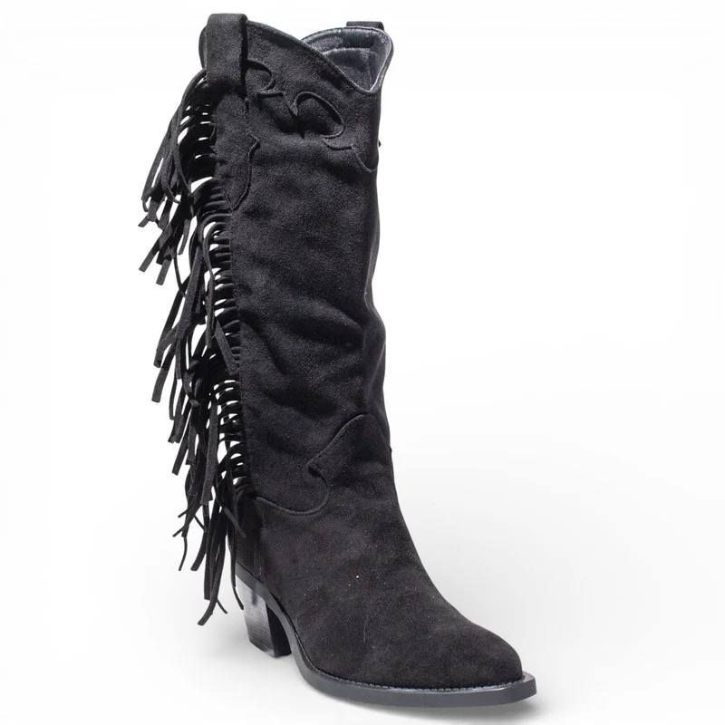 EuropeonUnion Women Black Chamois Boot #4832