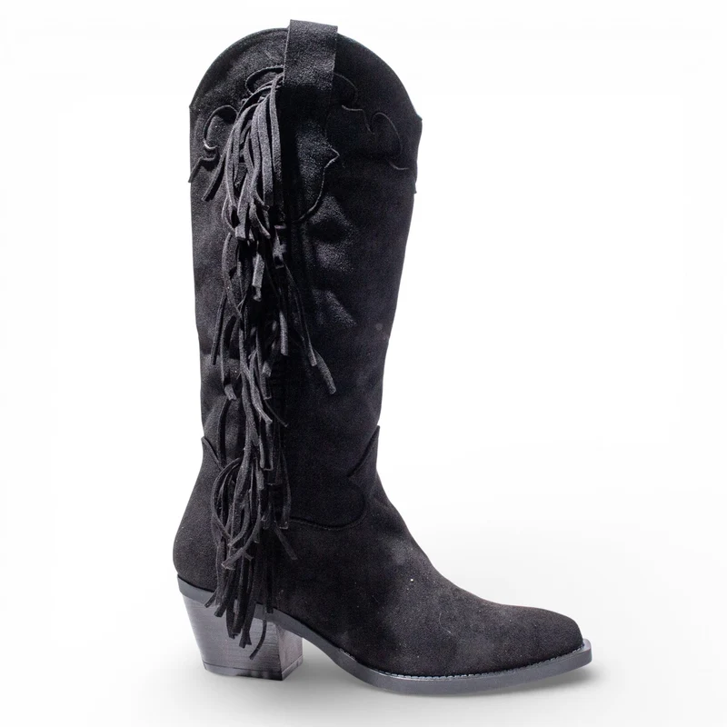 EuropeonUnion Women Black Chamois Boot #4832