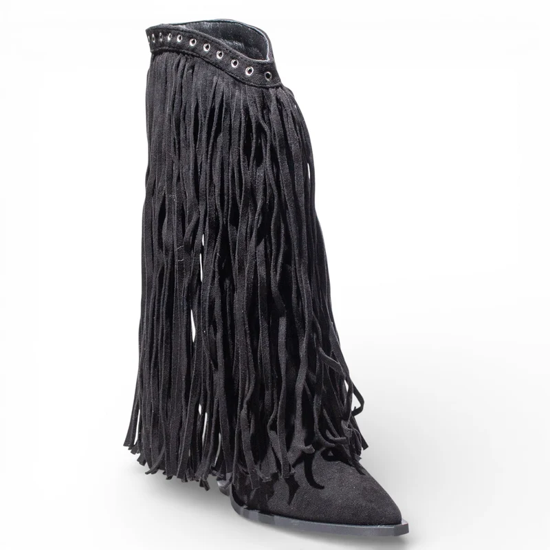 EuropeonUnion Women Black Chamois Boot #4830
