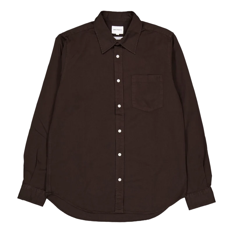 Osvald Bd Twill Shirt 2022 Espresso